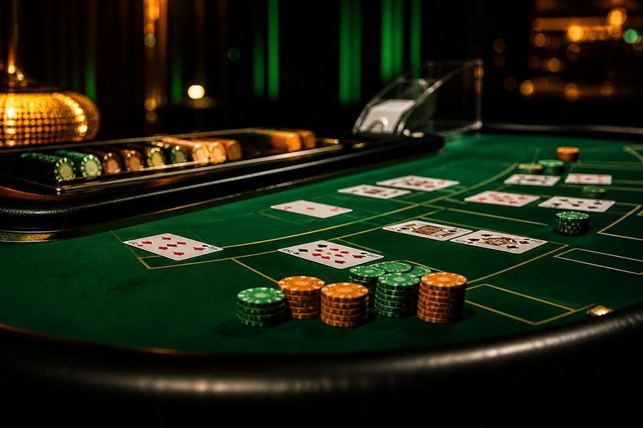 Krupiérka s kartami - baccarat live